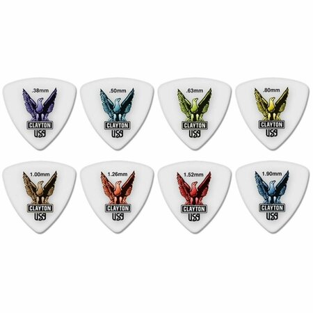 CLAYTON Acetal Polymer Rounded Triangle Guitar Picks- 0.38 mm, 12PK RT38/12